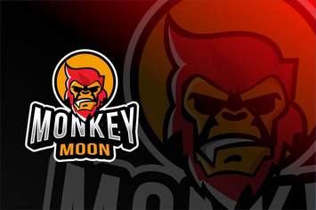 Monkey Moon Esport Logo Template