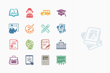 Education Icons Set 1 - Colored Series