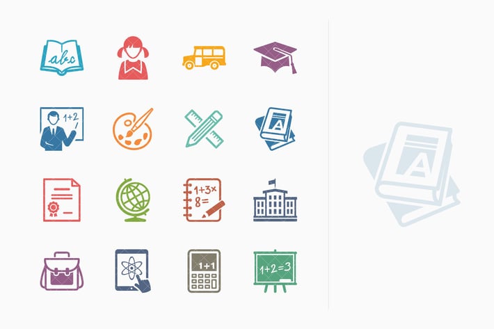 Education Icons Set 1 - Colored Series