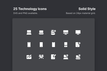 Technology Icons - Solid Style