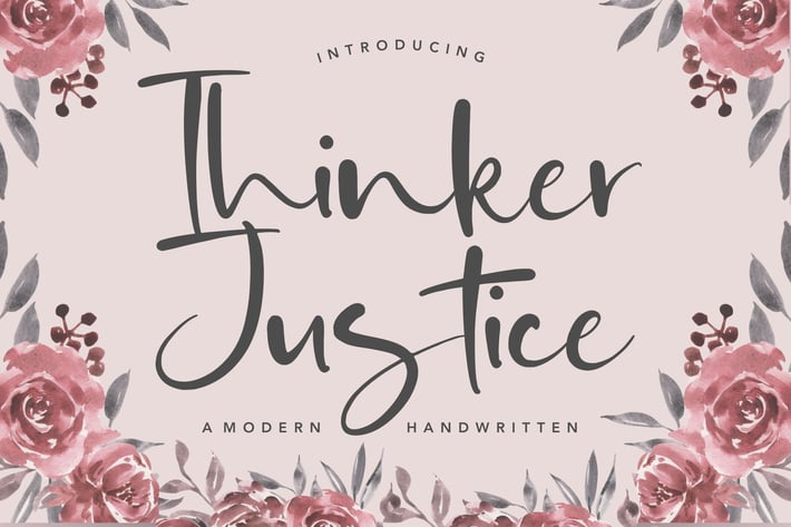 Thinker Justice - Modern Handwritten Logo Font.
