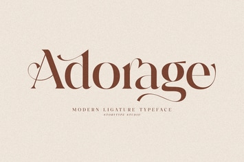 Adorage Modern Ligature Typeface Font