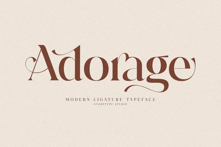 Adorage Modern Ligature Typeface Font