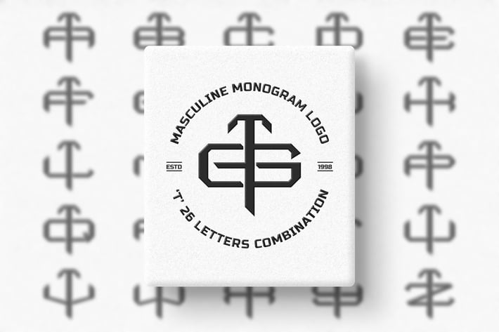 T (A-Z) Monogram Logo Creator Pack Vol.4