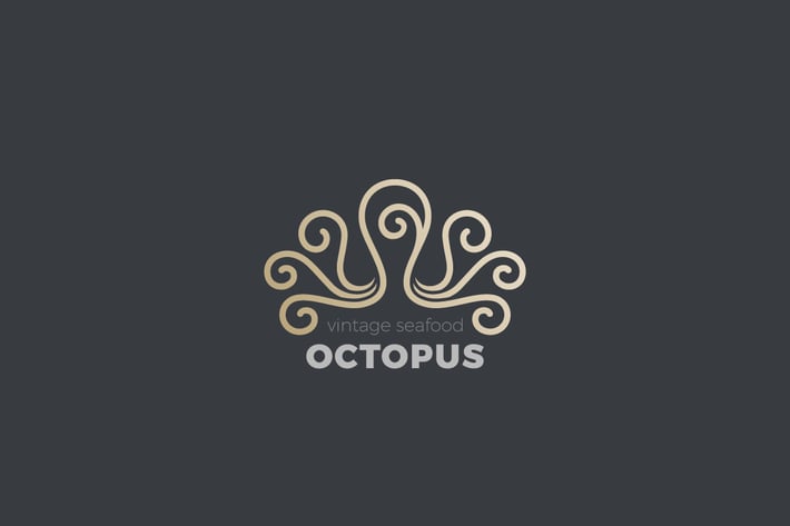 Logo Octopus Luxury Jewelry Fashion Linear style