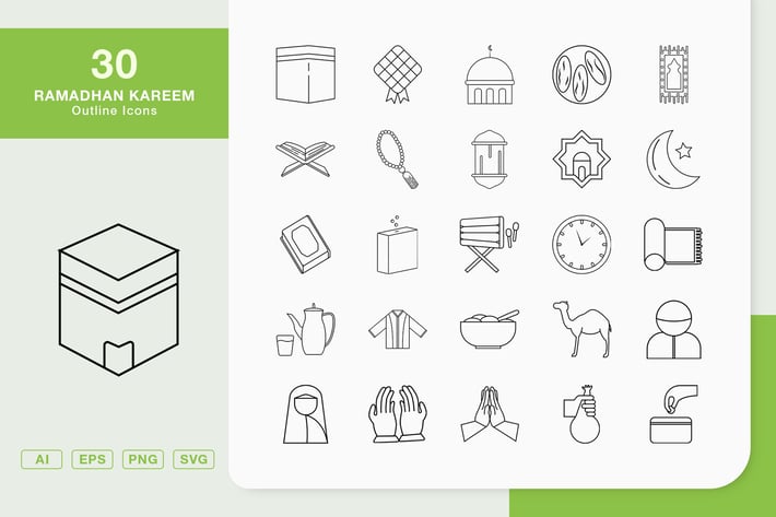 Ramadhan Kareem Line Icons
