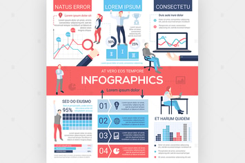 People Infographics - flat design style poster