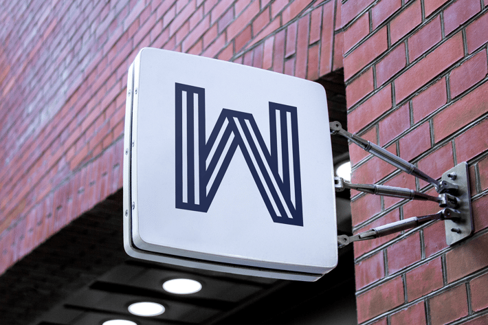 Outdoor Hanging Logo Sign Mockup #3