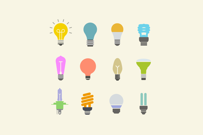 12 Light Bulb Icons