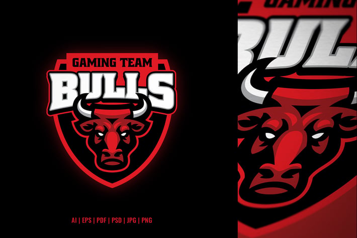 Bull Head Logo In Shield