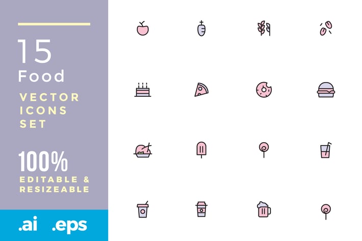 15 Food vector icons