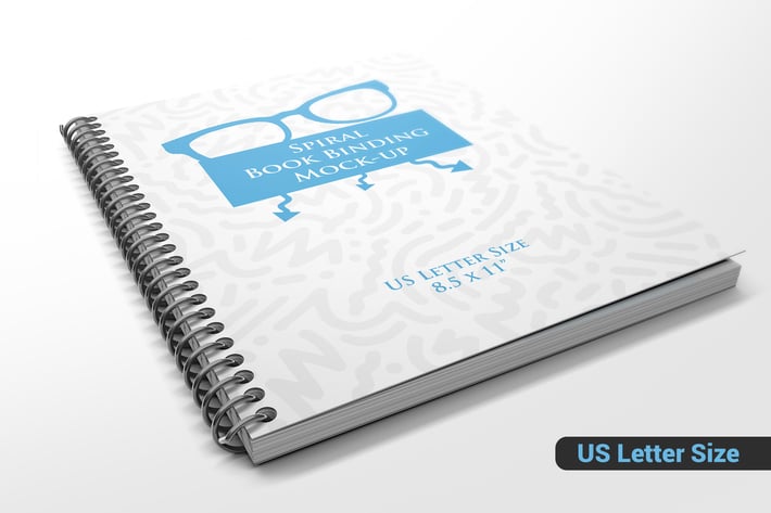Spiral Book Binding US Letter Size Mockups