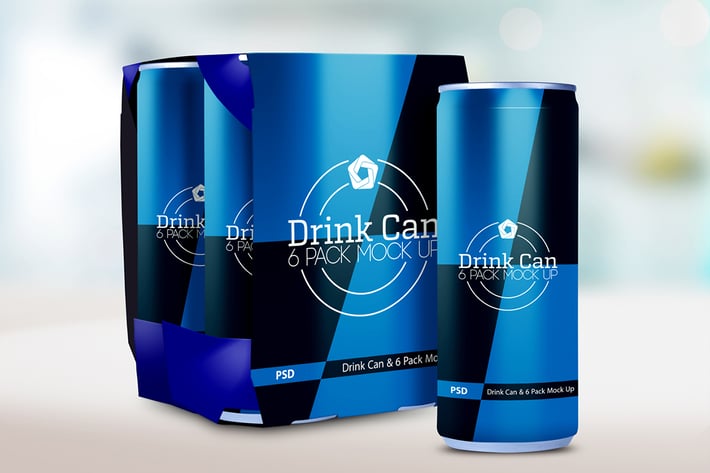 Drink Can & 6 Pack Mock up