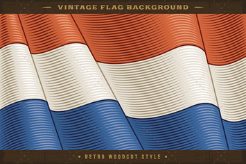 Vintage Flag Of Netherlands. Close-up Background