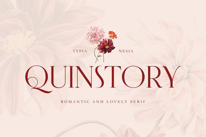 Quinstory - Romantic Beauty Lovely Serif Font