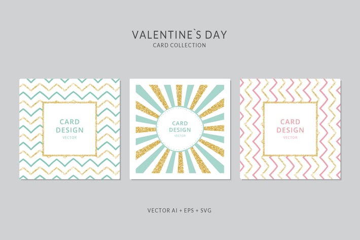 Sparkling Square Vector Card Set