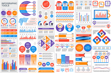 Collection Infographic Elements Template Graphics