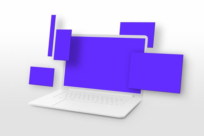 Macbook Perspective Multi-Screen Mockup