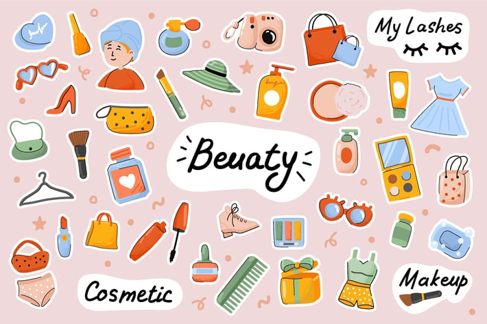 Beauty Cute Stickers Set