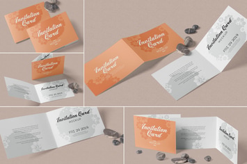 Landscape Bi-Fold Invitation Card Mockups