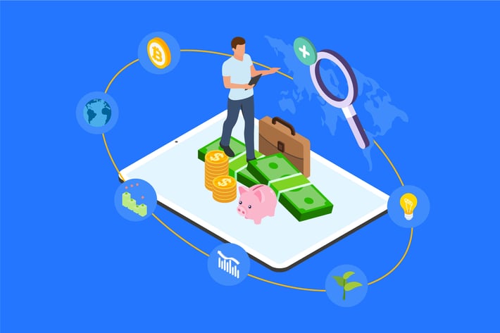 Diversify Investment Isometric Illustration - TU