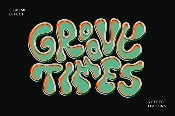 Groovy Chrome Text & Logo Effect