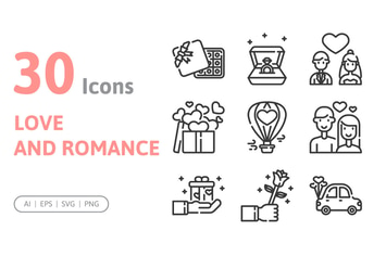 30 Love and Romance Icons