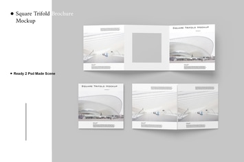 Square Trifold Brochure Mockup V.2