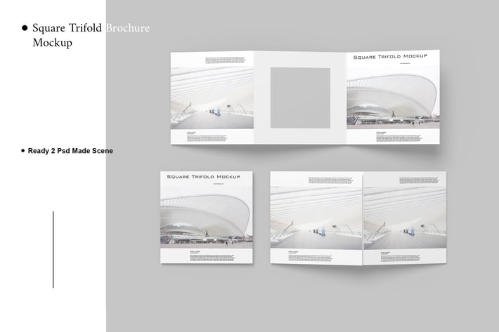 Square Trifold Brochure Mockup V.2