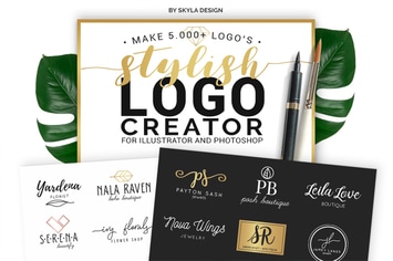 Stylish Logo Creator Kit Templates AI + PS