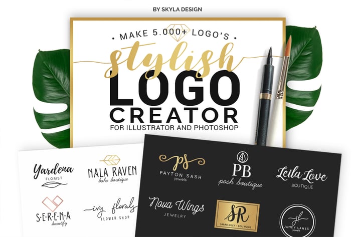 Stylish Logo Creator Kit Templates AI + PS