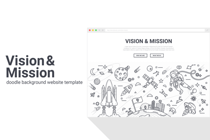 Vision and Mission Doodle Background Template