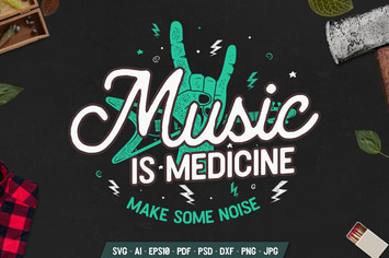Music Typography Badge with Text