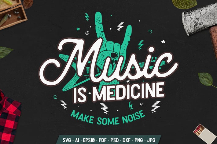 Music Typography Badge with Text
