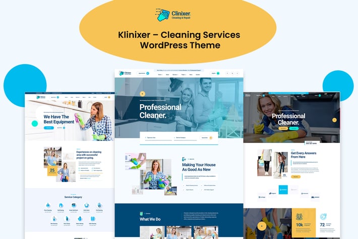 Klinixer - Cleaning Services WordPress Theme 
