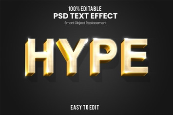 Hype - Elegant 3D PSD Text Effect
