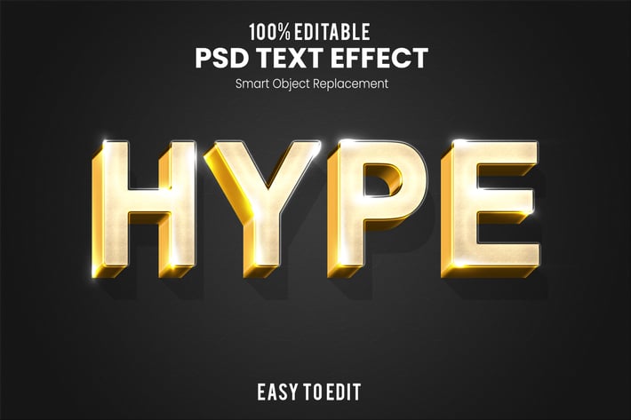 Hype - Elegant 3D PSD Text Effect