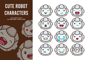 Cute Robot Characters