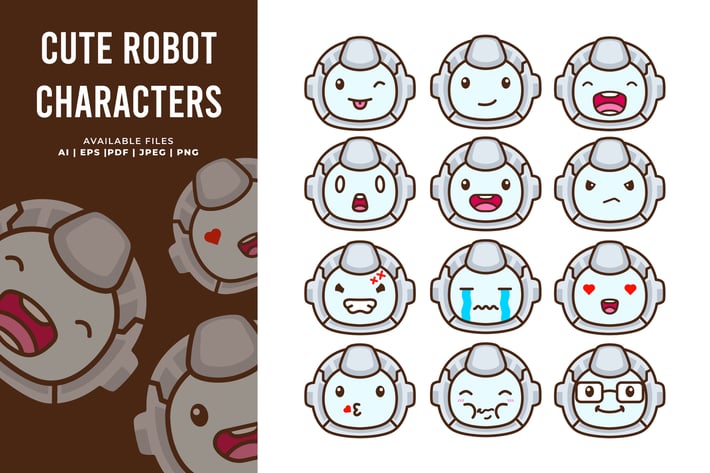 Cute Robot Characters