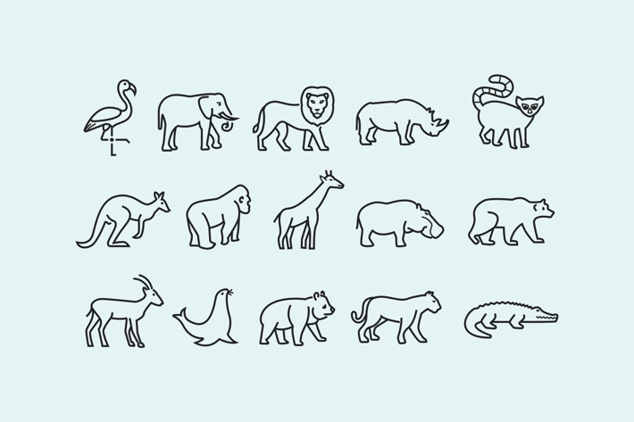 15 Zoo Animal Icons