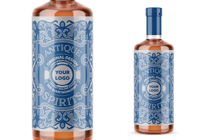 Vintage Liquor Bottle Packaging Layout 