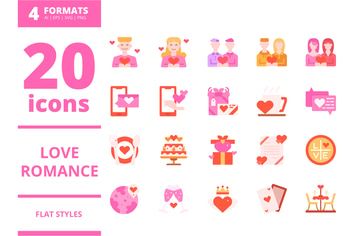 Love & Romance Flat icons packs