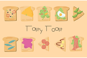 Toast Sandwich Cartoon Illustration