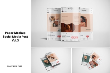 Paper Mockup Social Media Post Vol.3