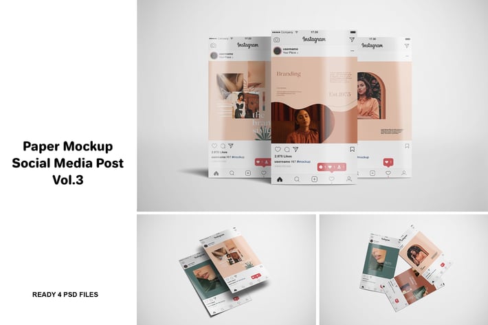 Paper Mockup Social Media Post Vol.3