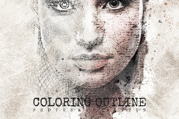 Coloring Outline Photoshop Action