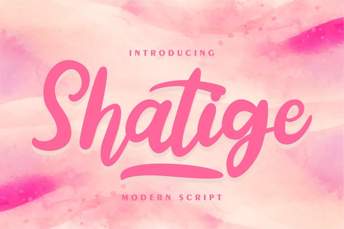 Shatige | Moden Script Font