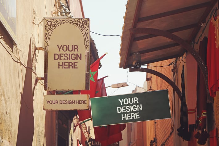 Signboards in Morocco