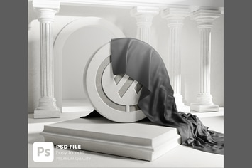 Carved Logo Unveil Black Cloth Cover From Round 