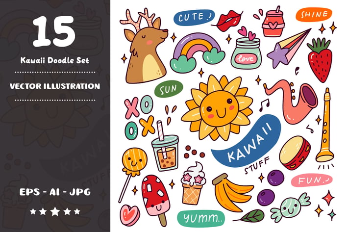 Kawaii Doodle Set